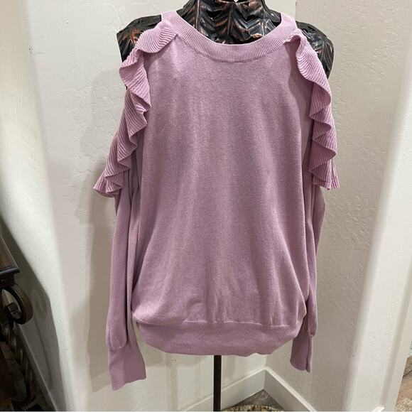 BP. from Nordstroms Long Sleeve Ruffle Open Shoulder Sweater - Picture 1 of 10